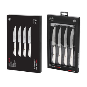 
                  
                    Load image into Gallery viewer, ELBERT Series 4-Piece Fine-Edge Steak Knife Set, Forged German Steel
                  
                