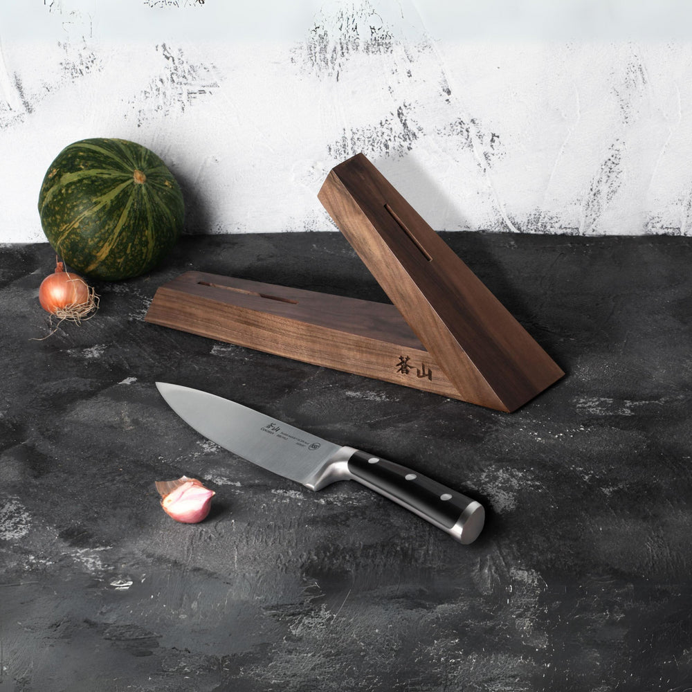 
                  
                    Load image into Gallery viewer, TAI Triangle Walnut Wood Knife Block
                  
                