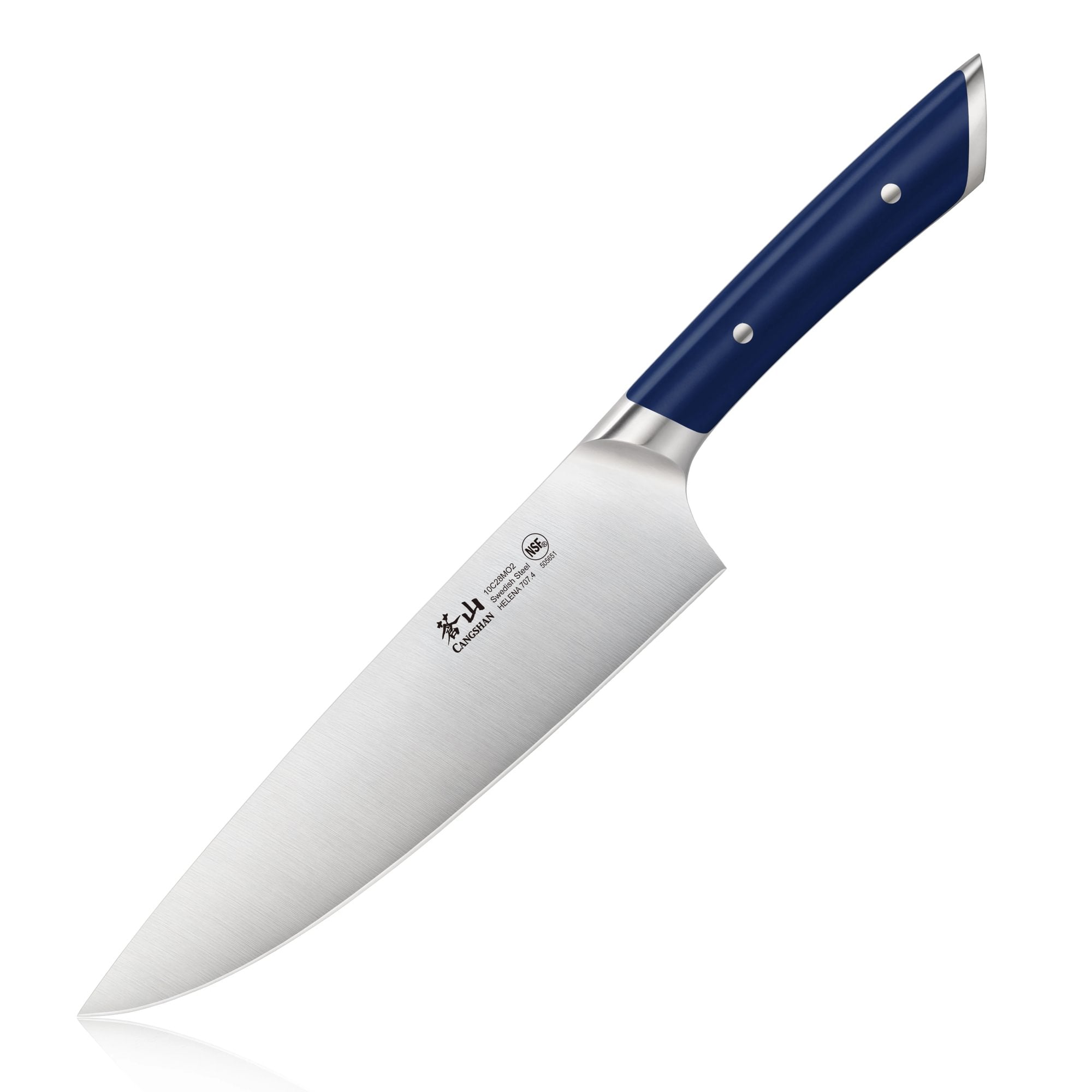 HELENA Series Limited Edition 8-inch Chef's Knife, Swedish 10C28Mo2 Steel, Navy Blue