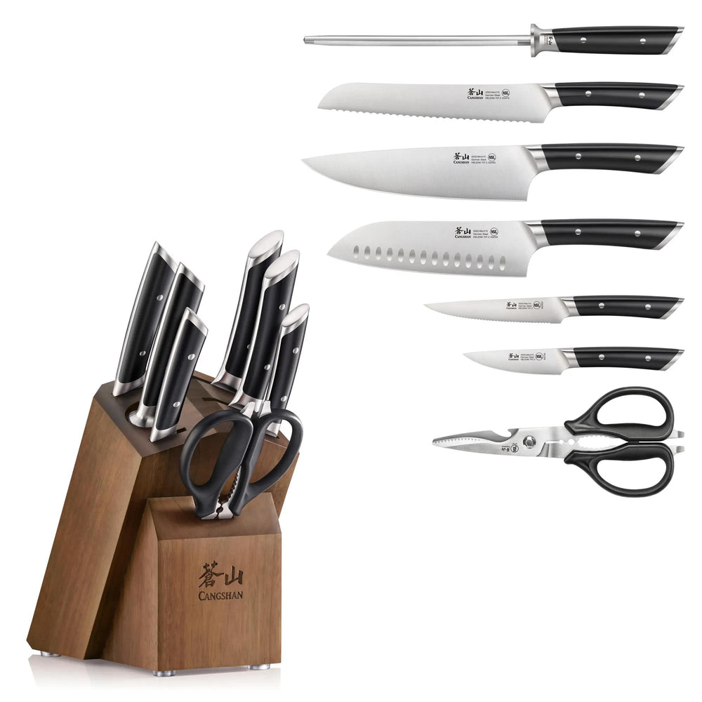 
                  
                    Load image into Gallery viewer, HELENA Series Knife Block Set, Forged German Steel, Acacia Block
                  
                