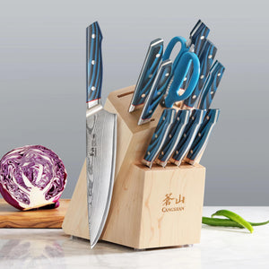 
                  
                    Load image into Gallery viewer, SEAGULL Series 12-Piece Knife Block Set, X-7 Steel, Maple Block, 503916
                  
                