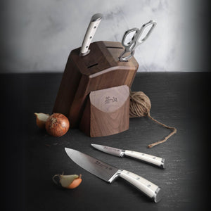 
                  
                    Load image into Gallery viewer, S1 Series 5-Piece Starter Knife Block Set, Forged German Steel, Walnut Block, 1022568
                  
                