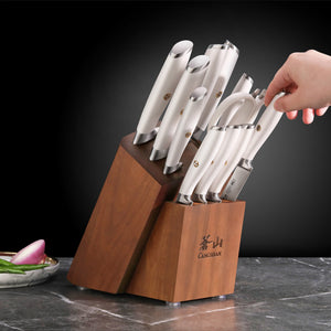 
                  
                    Load image into Gallery viewer, L &amp;amp; L1 Series 12-Piece Knife Block Set with 4 Steak Knives, Forged German Steel
                  
                