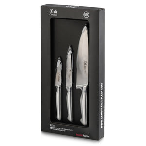 
                  
                    Load image into Gallery viewer, SANFORD Series 3-Piece Knife Starter Set with Sheaths, Forged German Steel, 1027174
                  
                