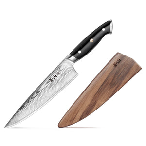 
                  
                    Load image into Gallery viewer, Z Series 8-Inch Forged Chef Knife with Walnut Sheath, Forged German Steel, 62731
                  
                