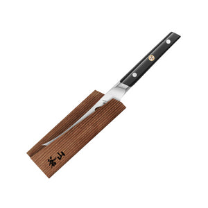 
                  
                    Load image into Gallery viewer, TC Series 5-Inch Tomato/Cheese Knife with Ash Wood Sheath, Forged Swedish 14C28N Steel, 1021141
                  
                