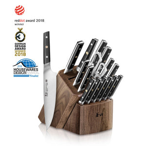 
                  
                    Load image into Gallery viewer, TC Series 17-Piece Knife Block Set, Forged Swedish 14C28N Steel, Walnut Block, 1021455
                  
                