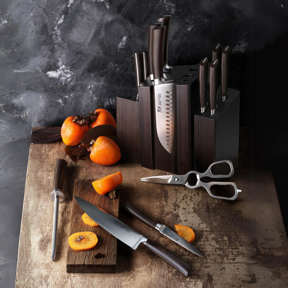 
                  
                    Load image into Gallery viewer, A Series 14-Piece Magnetic Knife Block Set, Forged German Steel, DENALI Walnut Block, 1022285
                  
                