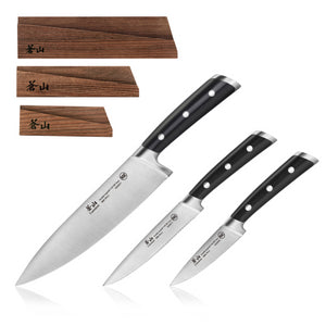 
                  
                    Load image into Gallery viewer, TS Series 3-Piece Starter Knife Set with Ash Wood Sheaths, Forged Swedish 14C28N Steel, 1020854
                  
                