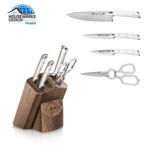 
                  
                    Load image into Gallery viewer, S1 Series 5-Piece Starter Knife Block Set, Forged German Steel, Walnut Block, 1022568
                  
                