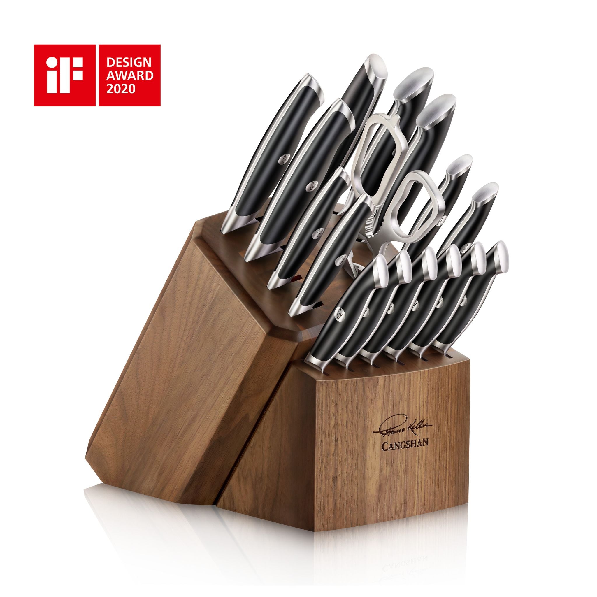 TKSC 17-Piece Knife Block Set, Forged Swedish Powder Steel, Thomas Keller Signature Collection, Black, 1024715