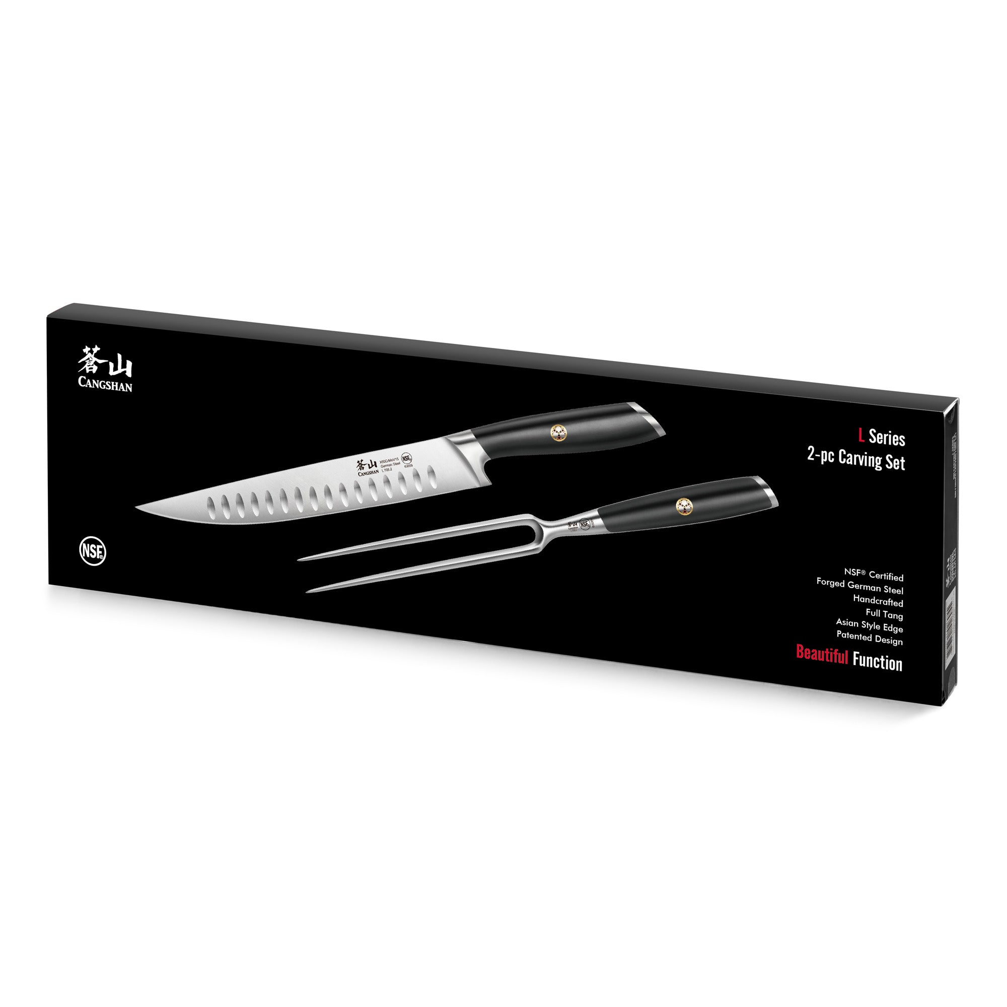 L Series 2-Piece Carving Set, Forged German Steel, Black, 1026955