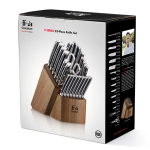 
                  
                    Load image into Gallery viewer, S Series 23-Piece Knife Block Set, Forged German Steel, Walnut Block, 1026054
                  
                