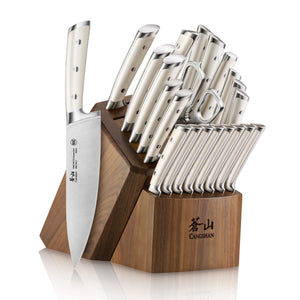 
                  
                    Load image into Gallery viewer, S1 Series 23-Piece Knife Block Set, Forged German Steel, Walnut Block, 1026047
                  
                