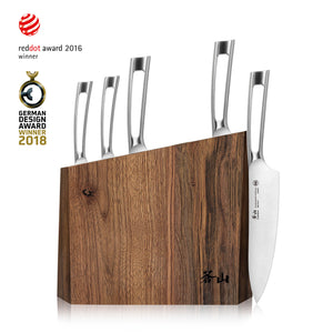 
                  
                    Load image into Gallery viewer, TN1 Series 6-Piece Knife Block Set, Forged Swedish 14C28N Steel, Walnut Block, 1024838
                  
                