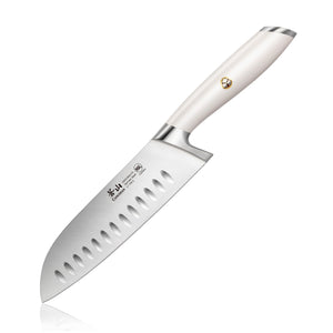 
                  
                    Load image into Gallery viewer, L1 Series 7-Inch Santoku Knife, White, Forged German Steel, 1026900
                  
                