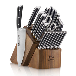 
                  
                    Load image into Gallery viewer, S Series 23-Piece Knife Block Set, Forged German Steel, Walnut Block, 1026054
                  
                