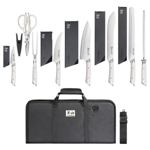 
                  
                    Load image into Gallery viewer, HELENA Series 9-Piece BBQ Knife Set with Black Bag, Forged German Steel
                  
                