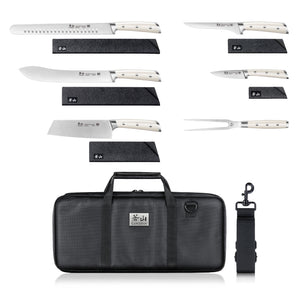 
                  
                    Load image into Gallery viewer, S Series 7-Piece BBQ Knife Set with Bag, Forged German Steel
                  
                