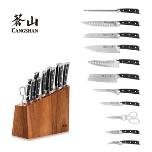 
                  
                    Load image into Gallery viewer, S Series 12-Piece Knife Block Set, Forged German Steel, Acacia Block, 60140
                  
                