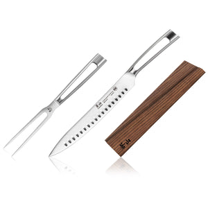 
                  
                    Load image into Gallery viewer, TN1 Series 2-Piece Carving Set with Wood Sheath, Forged Swedish 14C28N Steel, 1021646
                  
                