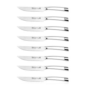 
                  
                    Load image into Gallery viewer, N1 Series 8-Piece 5-Inch Steak Knife Set with Solid Acacia Wood Block, Forged German Steel, 59496
                  
                