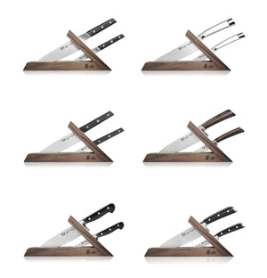 
                  
                    Load image into Gallery viewer, TAI Triangle Walnut Wood Knife Block
                  
                