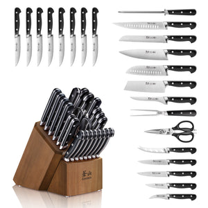 
                  
                    Load image into Gallery viewer, V2 Series 23-Piece Knife Block Set, Forged German Steel, Acacia Block, 1024128
                  
                