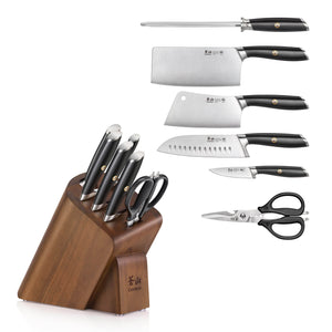 
                  
                    Load image into Gallery viewer, L &amp;amp; L1 Series 7-Piece Cleaver Knife Block Set, Forged German Steel
                  
                