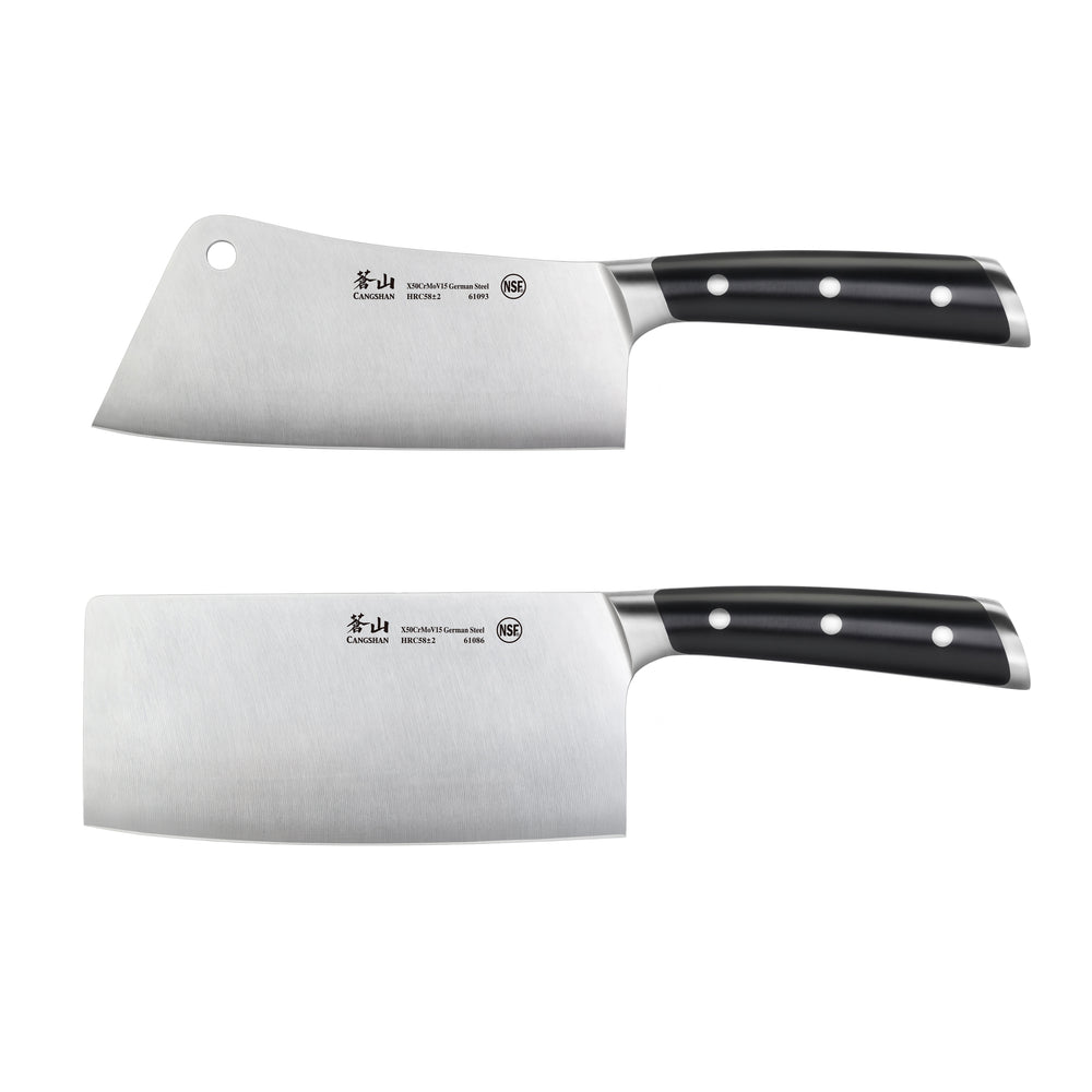 
                  
                    Load image into Gallery viewer, S &amp;amp; S1 Series 2-Piece Cleaver Knife Set, Forged German Steel
                  
                