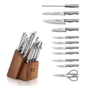 
                  
                    Load image into Gallery viewer, SANFORD Series 12-Piece Knife Block Set, Forged German Steel, Acacia Block, 1027150
                  
                