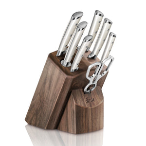 
                  
                    Load image into Gallery viewer, S1 Series 8-Piece Knife Block Set, Forged German Steel, Walnut Block, 1022575
                  
                