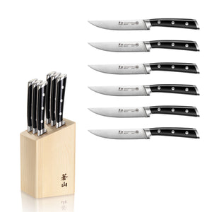 
                  
                    Load image into Gallery viewer, TS Series 6-Piece Knife Block Set, Forged Swedish 14C28N Steel
                  
                