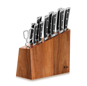 
                  
                    Load image into Gallery viewer, S Series 12-Piece Knife Block Set, Forged German Steel, Acacia Block, 60140
                  
                