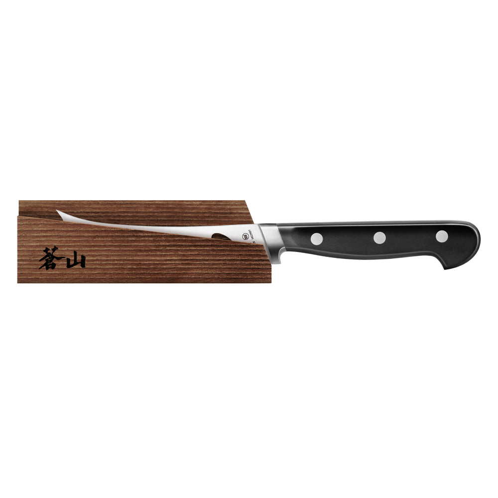 
                  
                    Load image into Gallery viewer, TV2 Series 5-Inch Tomato/Cheese Knife with Wood Sheath, Forged Swedish 14C28N Steel, 1022964
                  
                