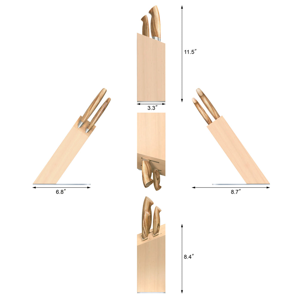 
                  
                    Load image into Gallery viewer, OLIV Series 4-Piece Knife Block Set, Forged Swedish 14C28N Steel, HUA Maple Block, 501677
                  
                