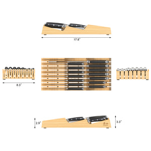 
                  
                    Load image into Gallery viewer, ALPS Series 15-Piece In-Drawer Knife Set with Bamboo Tray, Forged German Steel
                  
                