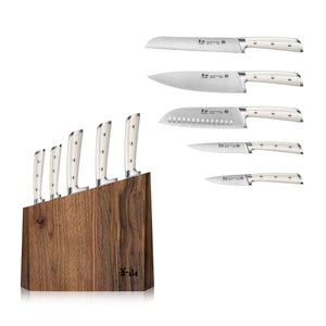 
                  
                    Load image into Gallery viewer, S1 Series 6-Piece German Steel Forged Knife Block Set, Forged German Steel, Walnut Block, 59663
                  
                