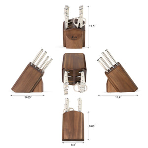 
                  
                    Load image into Gallery viewer, H1 Series 10-Piece Knife Block Set, Forged German Steel, Acacia Block, 1026153
                  
                