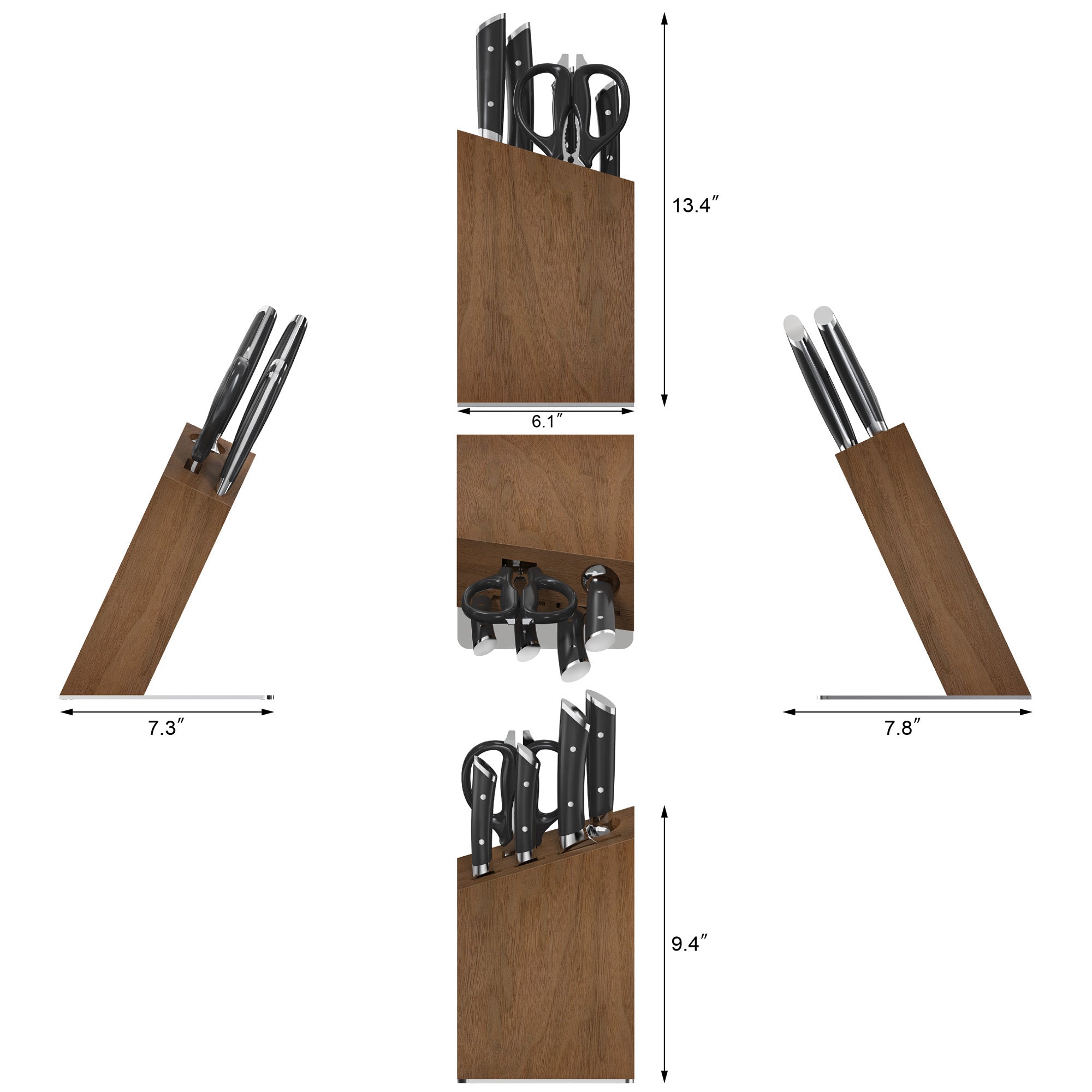 HELENA Series 6-Piece Knife Block Set, Forged German Steel, HUA Acacia Block