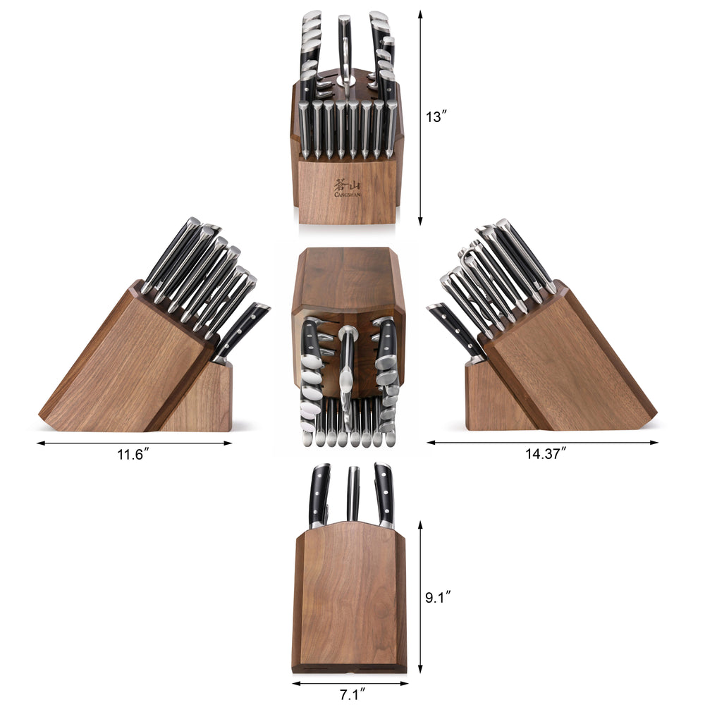 
                  
                    Load image into Gallery viewer, S Series 23-Piece Knife Block Set, Forged German Steel, Walnut Block, 1026054
                  
                