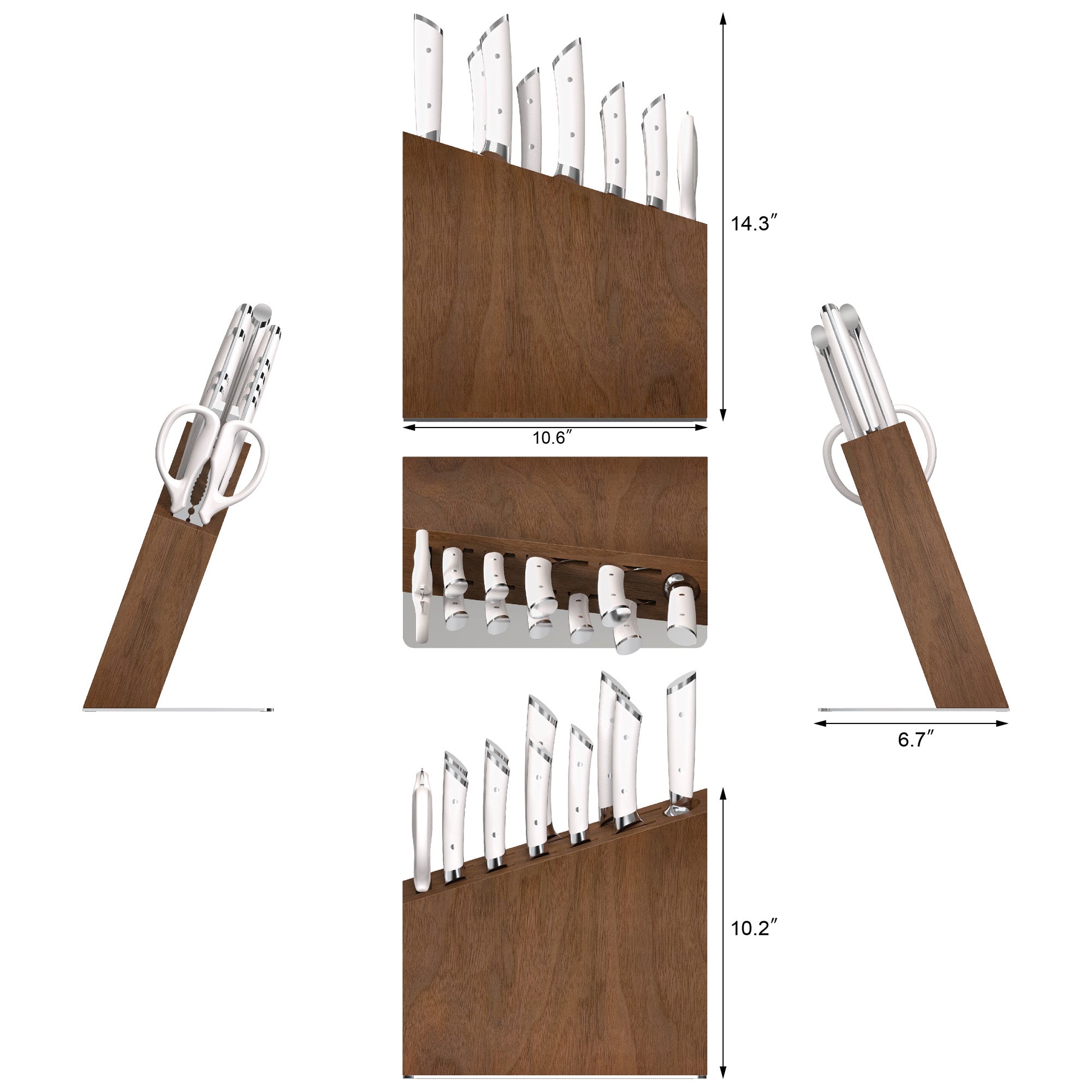 HELENA Series 12-Piece Knife Block Set, Forged German Steel, HUA Acacia Block