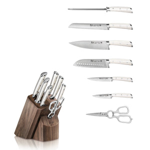 
                  
                    Load image into Gallery viewer, S1 Series 8-Piece Knife Block Set, Forged German Steel, Walnut Block, 1022575
                  
                