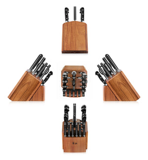 
                  
                    Load image into Gallery viewer, TV2 Series 17-Piece Knife Block Set, Forged Swedish 14C28N Steel, Acacia Block, 1023053
                  
                