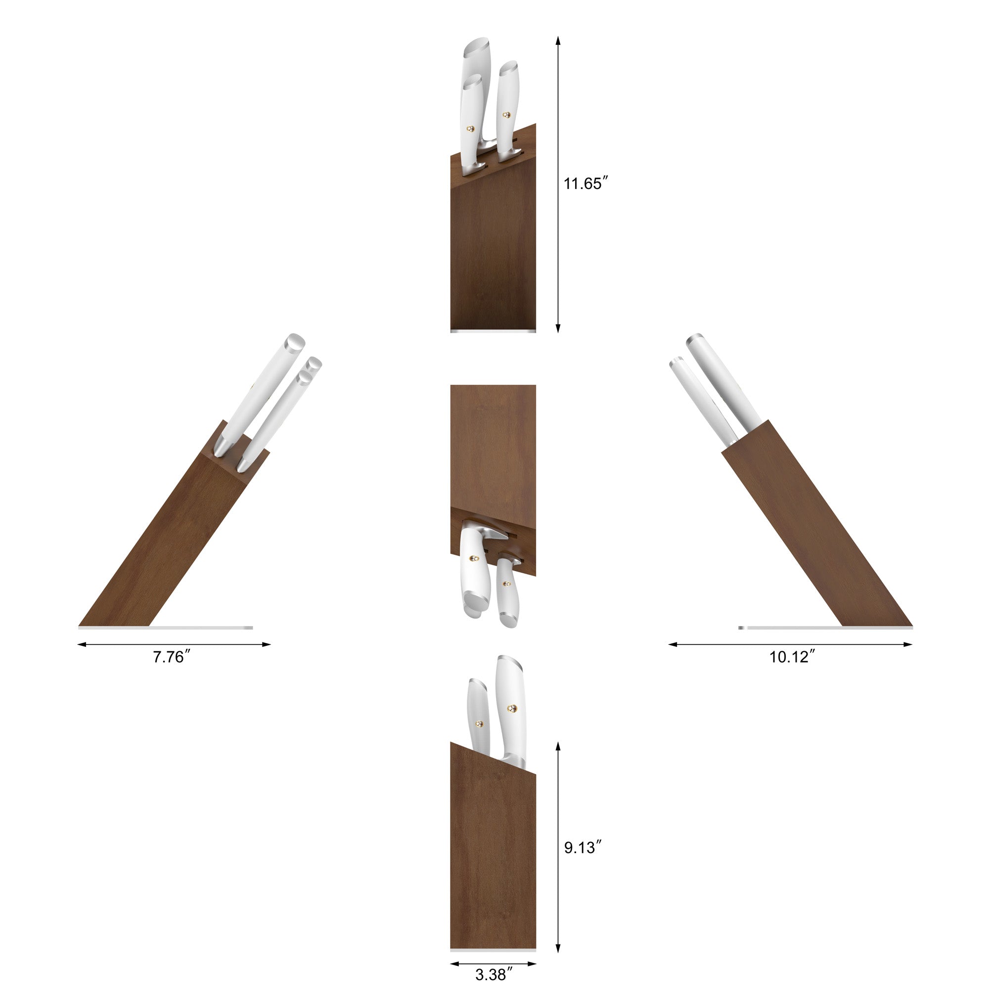 L1 Series 4-Piece Knife Block Set, White, Forged German Steel, HUA Acacia Block, 1026986