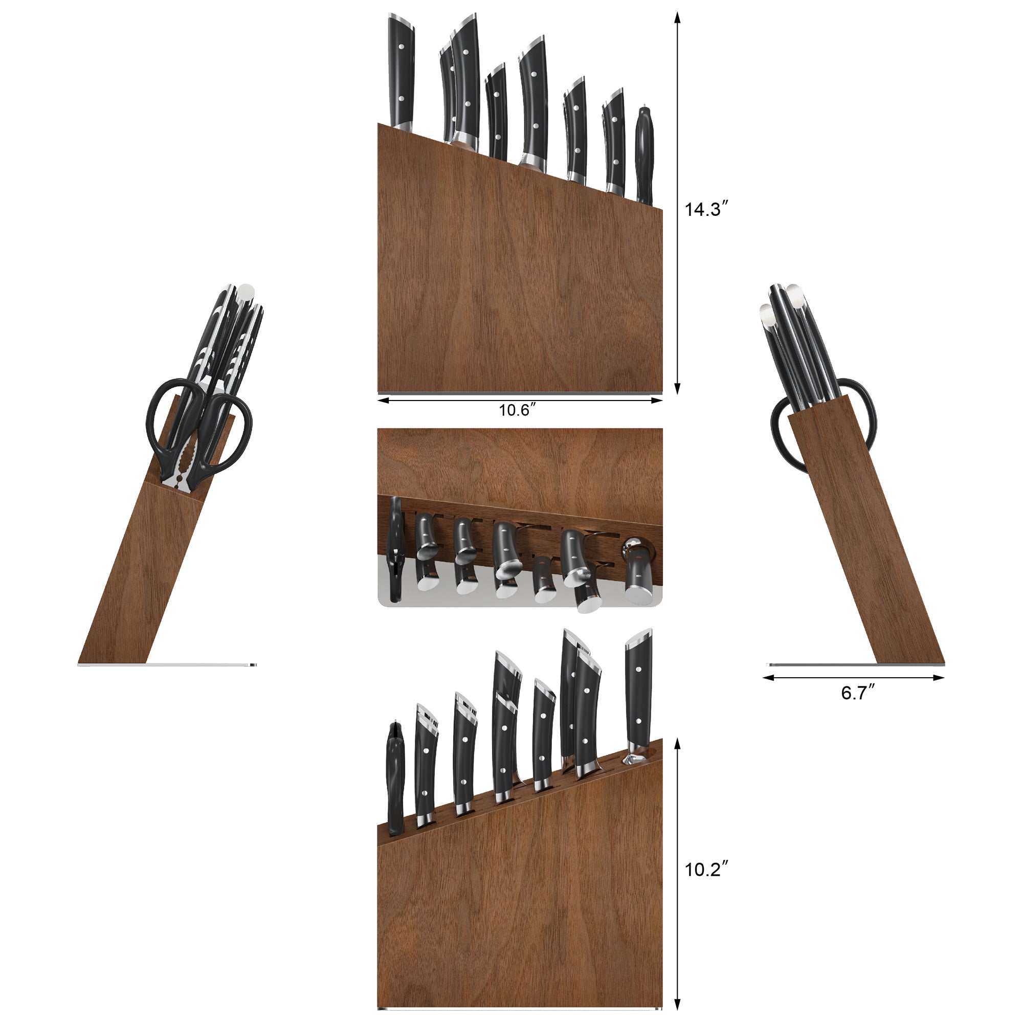 HELENA Series 12-Piece Knife Block Set, Forged German Steel, HUA Acacia Block