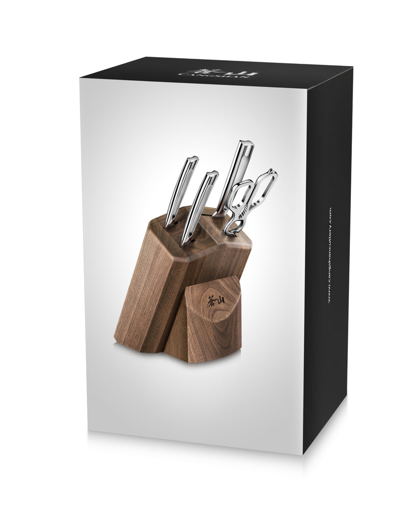 
                  
                    Load image into Gallery viewer, N1 Series 5-Piece Starter Knife Block Set, Walnut Block, Forged German Steel, 1022605
                  
                