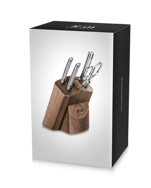 
                  
                    Load image into Gallery viewer, N1 Series 5-Piece Starter Knife Block Set, Walnut Block, Forged German Steel, 1022605
                  
                