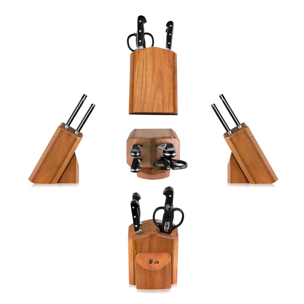 
                  
                    Load image into Gallery viewer, V2 Series 5-Piece Starter Knife Block Set, Forged German Steel, Acacia Block, 1022520
                  
                