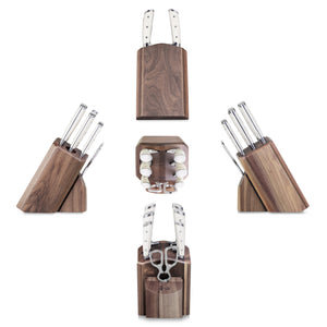 
                  
                    Load image into Gallery viewer, S1 Series 8-Piece Knife Block Set, Forged German Steel, Walnut Block, 1022575
                  
                